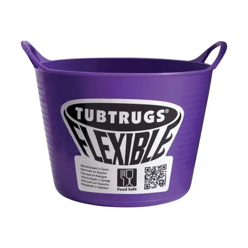 Purple flexible plastic micro tub with handles and white tubtrugs label ideal for red gorilla flexible use