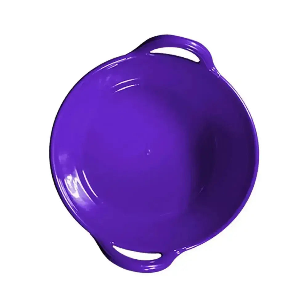 Vibrant purple ceramic serving bowl with two handles for easy use in red gorilla plas feed skip small coloured plas feed skip