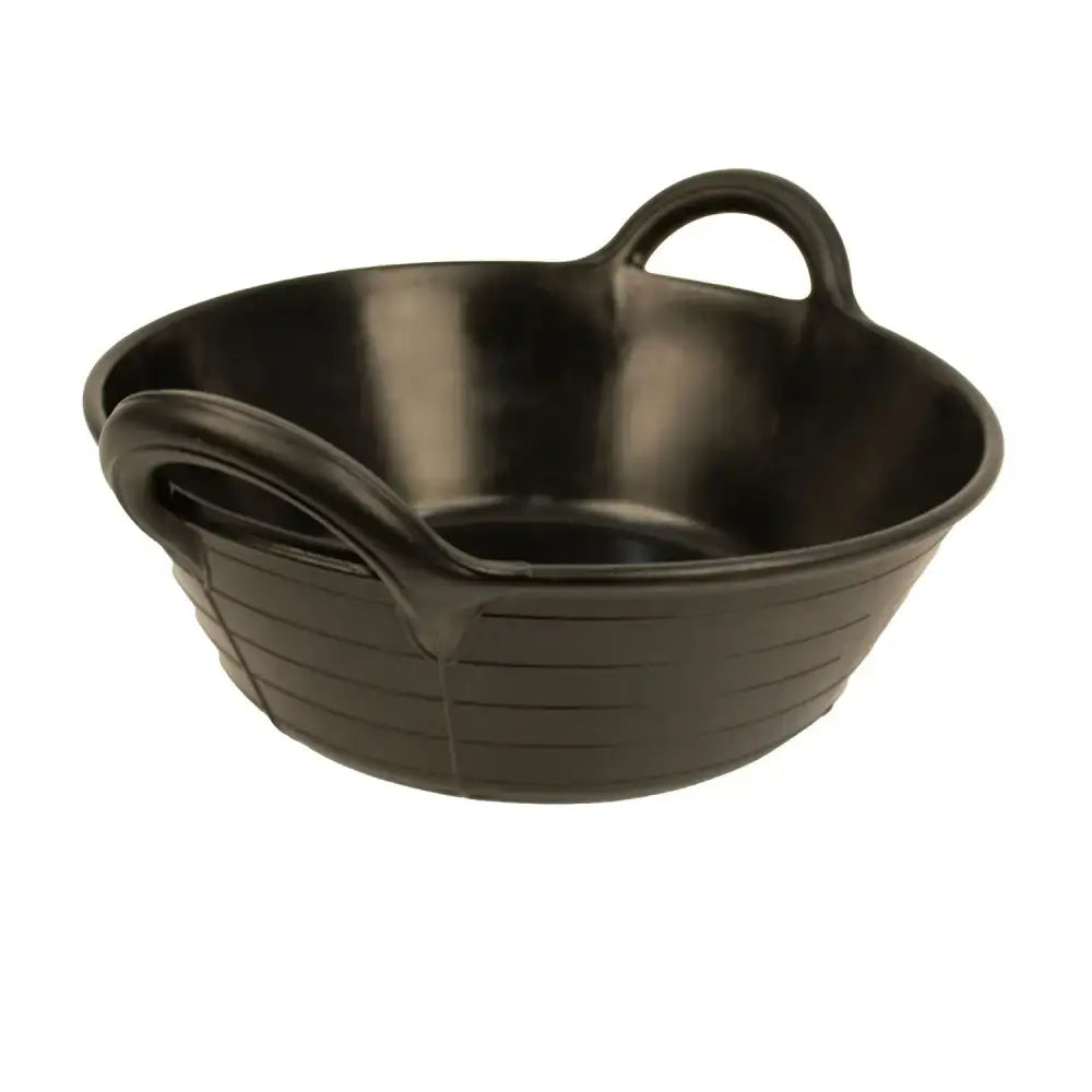 Black rubber mixing bowl with handles and ribbed exterior from red gorilla rubber tyre s1 small skip line