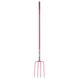 Red Gorilla Tubular Manure Fork 4 Prong 48" Long Shaft Pink Forks