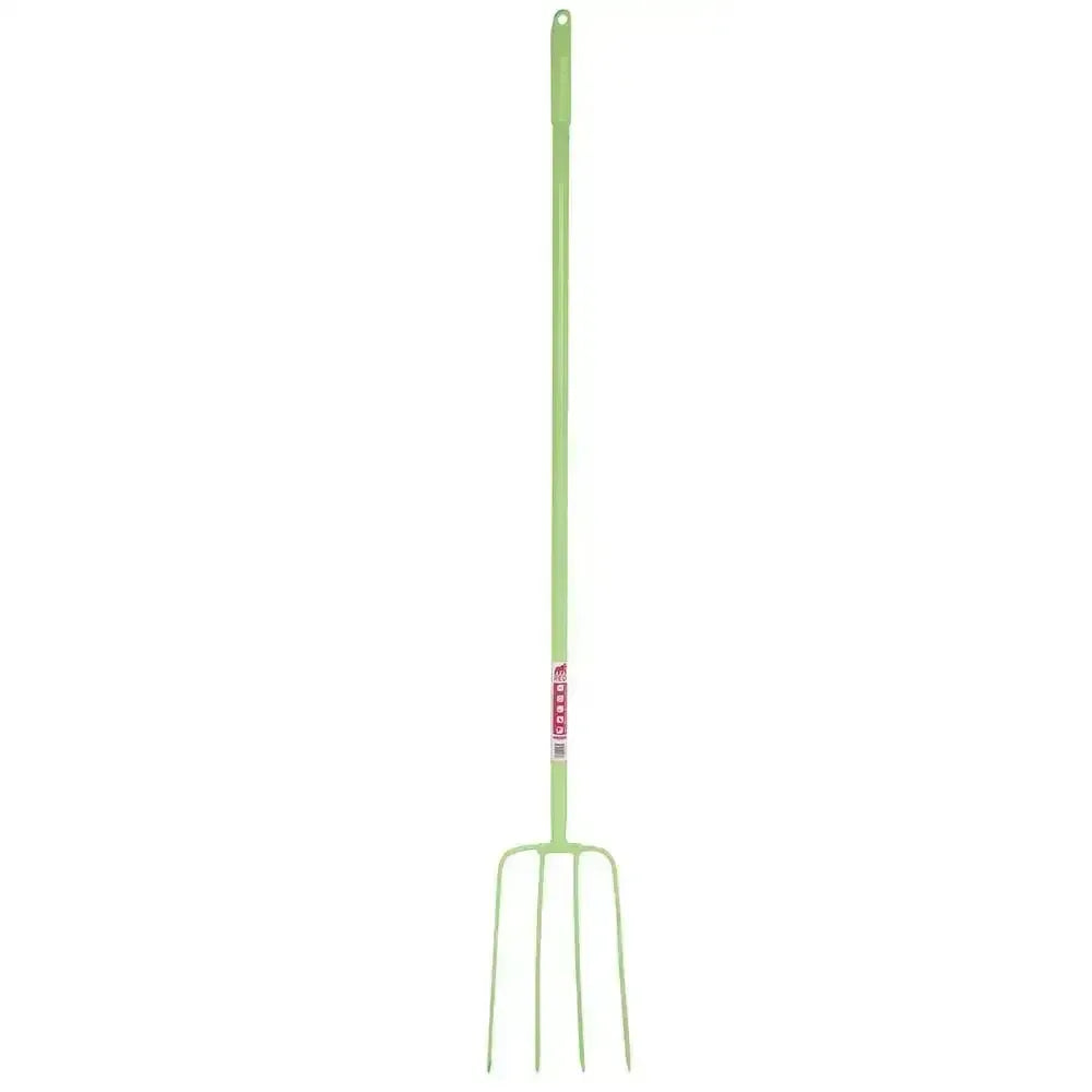 Red Gorilla Tubular Manure Fork 4 Prong 48" Long Shaft Pistachio Forks