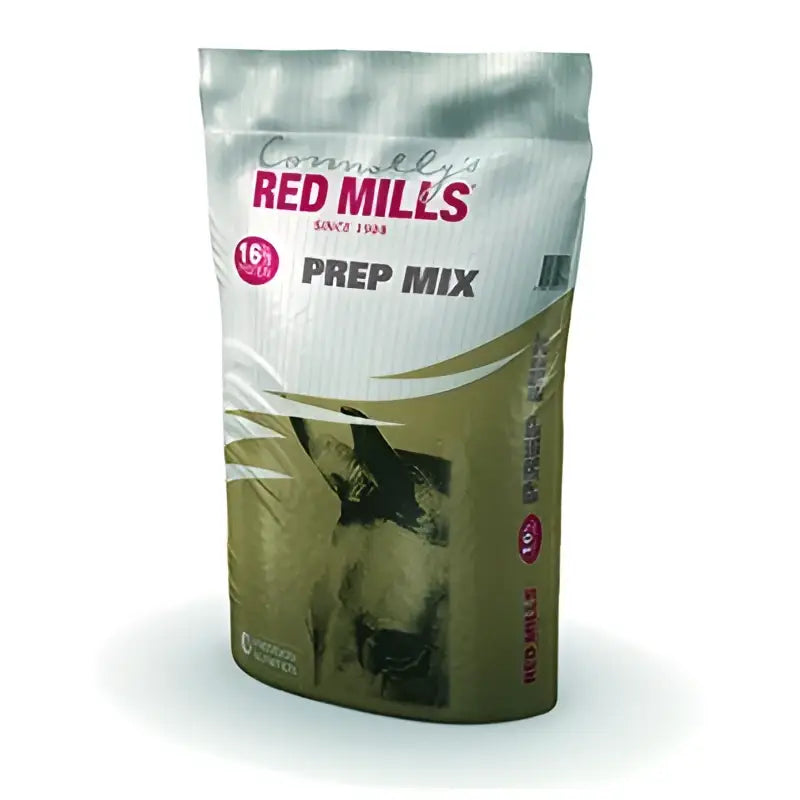 Red mills prep mix 16 kg bag with white olive packaging featuring dog image contains quality proteins steam cooked