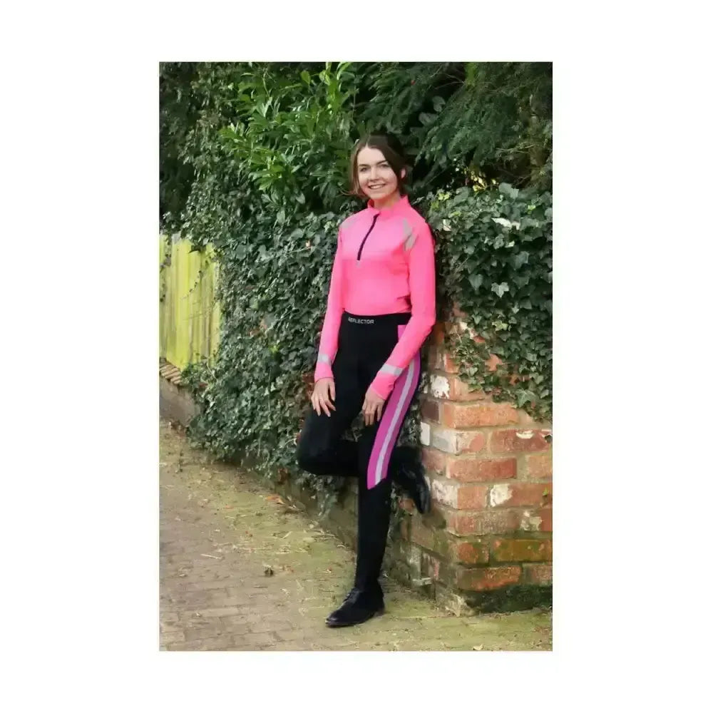 Reflector Base Layer by Hy Equestrian Pink 11-12 Years Base Layers