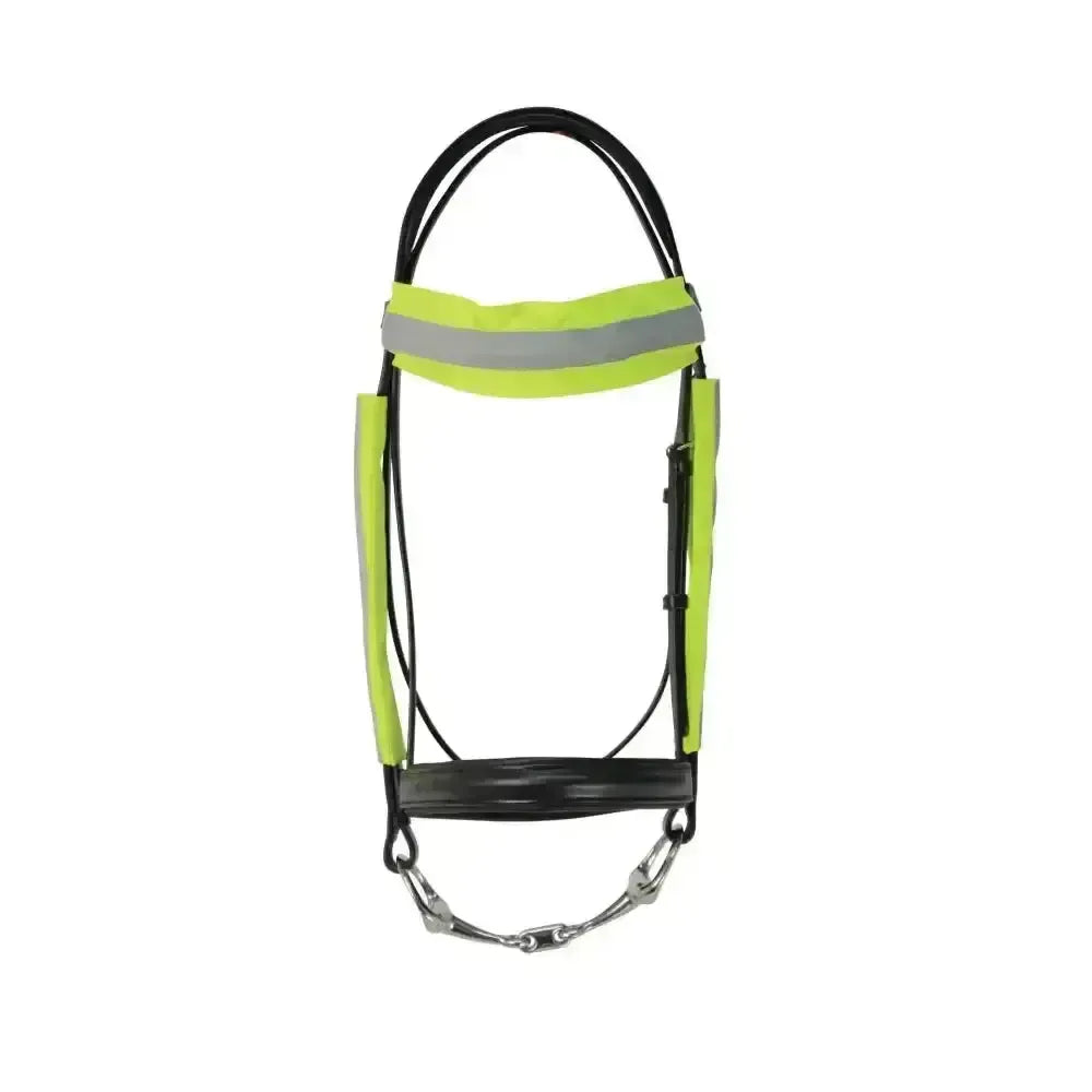 Reflector Bridle Bands by Hy Equestrian Yellow One Size Bridle Accessories