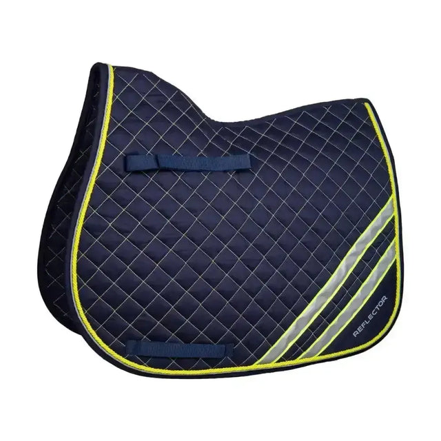 Reflector Saddle Pad Hy Equestrian Yellow/Silver Cob/Full Saddle Pads