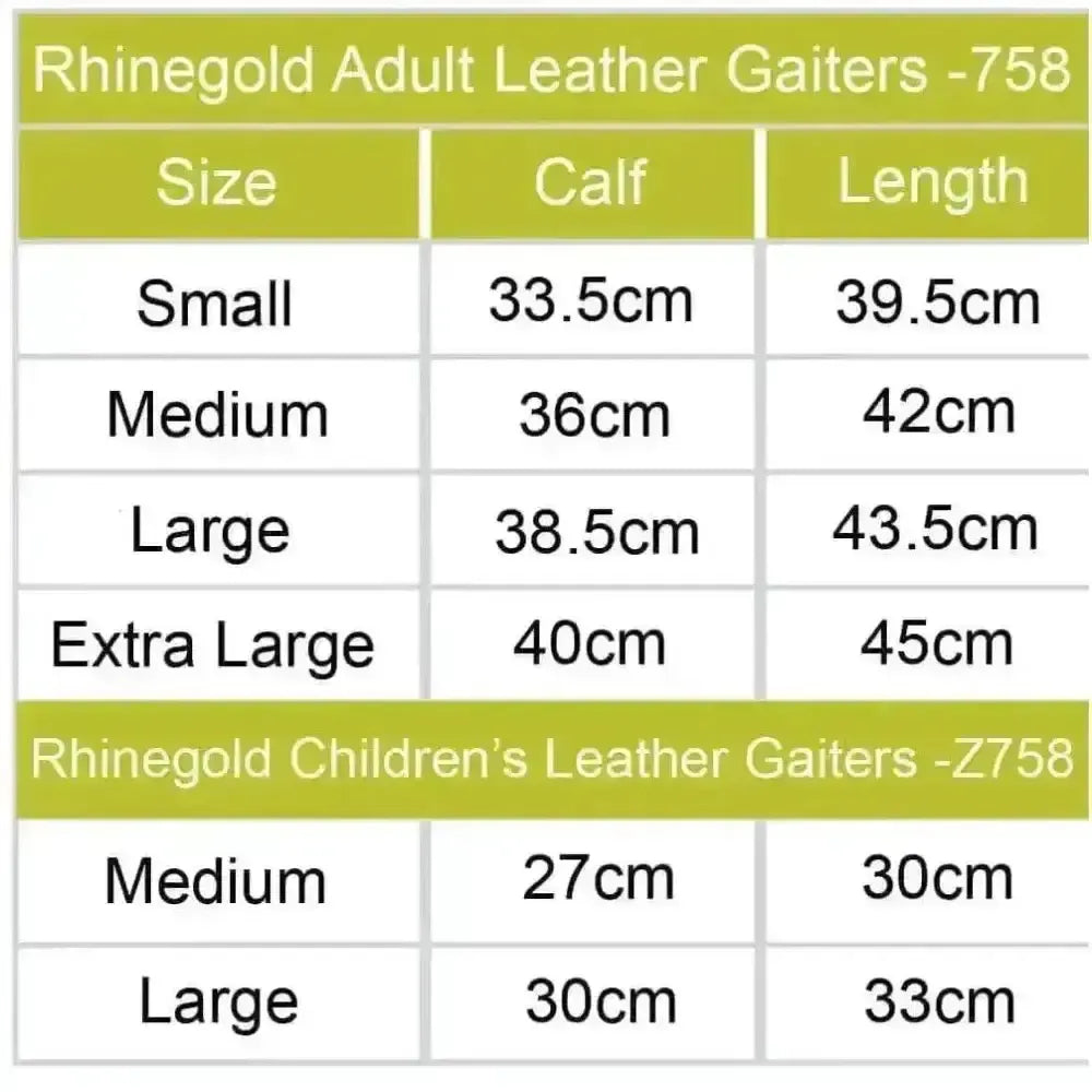 Rhinegold Child Leather Gaiters Black Child Large Chaps & Gaiters