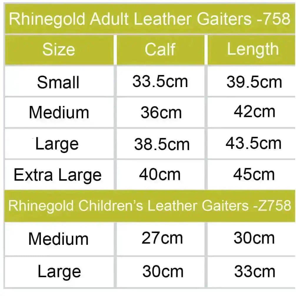 Rhinegold Child Leather Gaiters Black Childs Large Rhinegold Chaps & Gaiters Barnstaple Equestrian Supplies