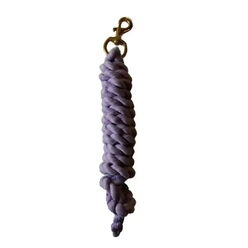 Lavender rhinegold cotton lead braided rope keychain with gold clasp perfect for everyday lead ropes use