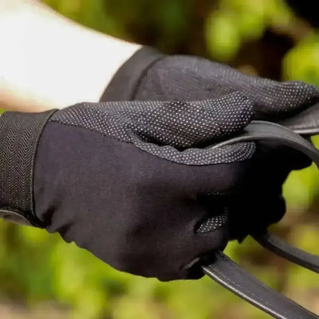 Rhinegold Cotton Pimple Palm Gloves Black X Small Riding Gloves