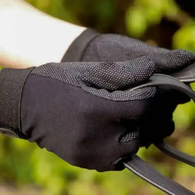 Rhinegold Cotton Pimple Palm Gloves Black X Small Riding Gloves