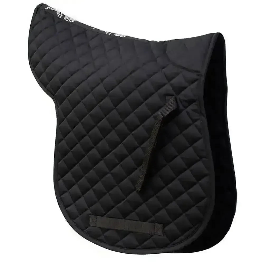 Rhinegold Cotton Quilted GP Numnah Black Pony Numnahs