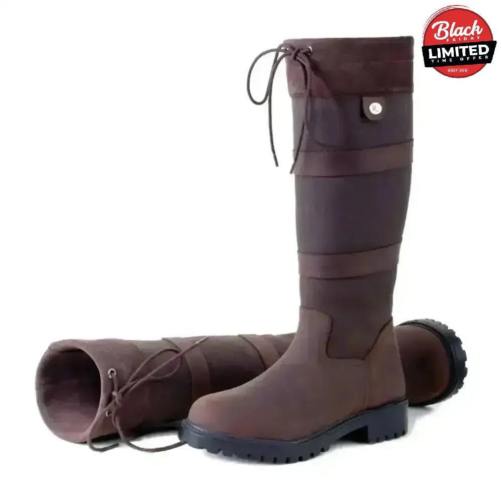 Rhinegold Elite Brooklyn Leather Country Boots BROWN 3(EU36) Country Boots