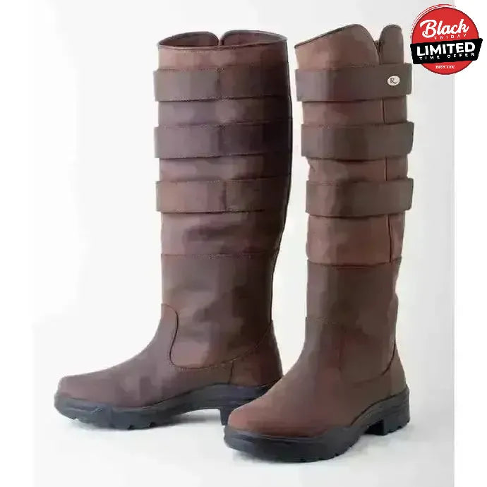 Rhinegold Elite Colorado Leather Country Boots Black 36 EU / 3 Country Boots