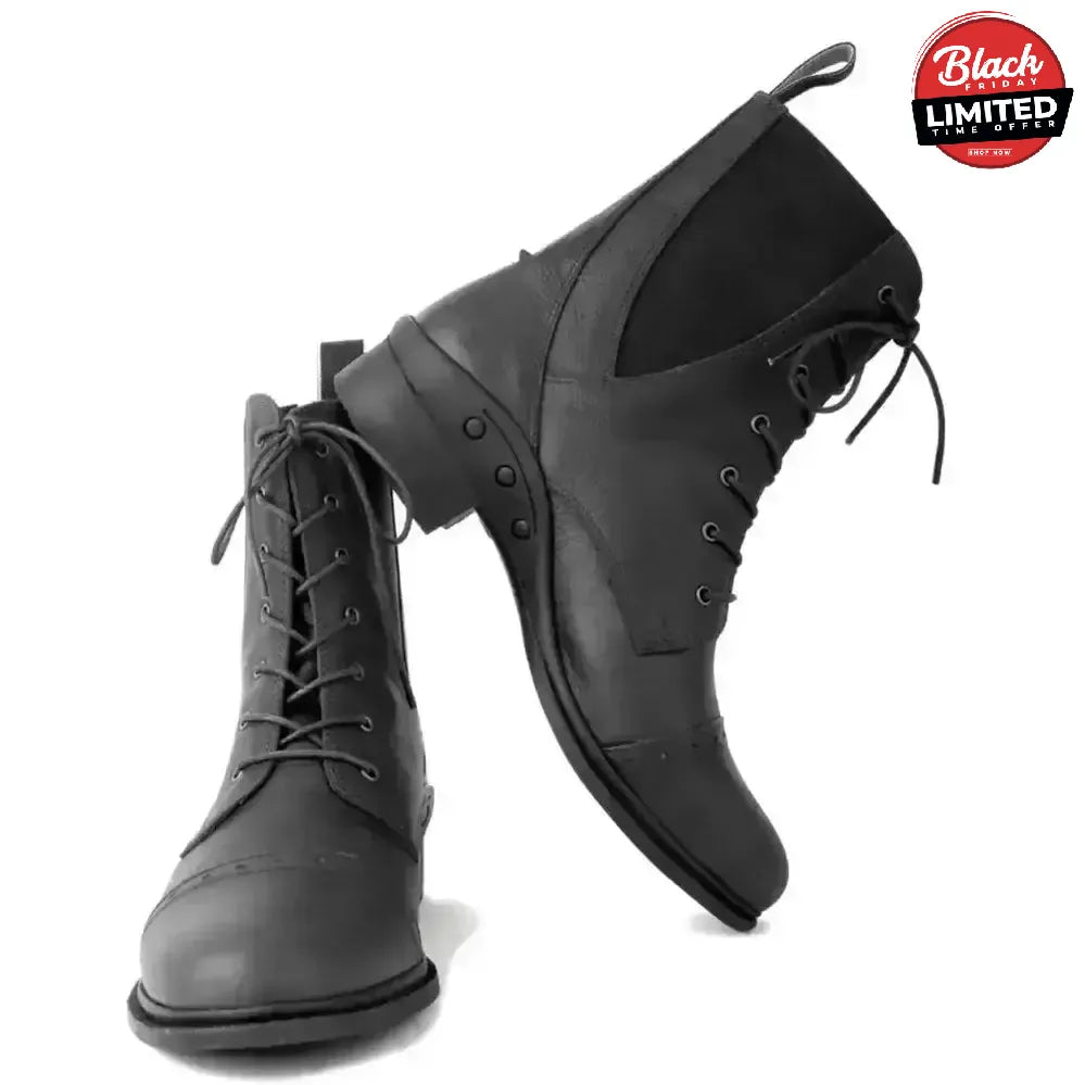 Rhinegold Elite Indiana Lace Paddock Boots Black 3 Short Riding Boots