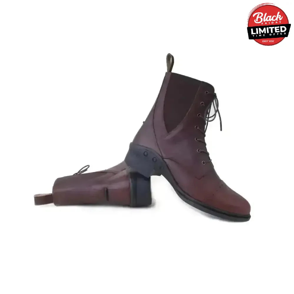 Rhinegold Elite Indiana Lace Paddock Boots Black 3 Short Riding Boots