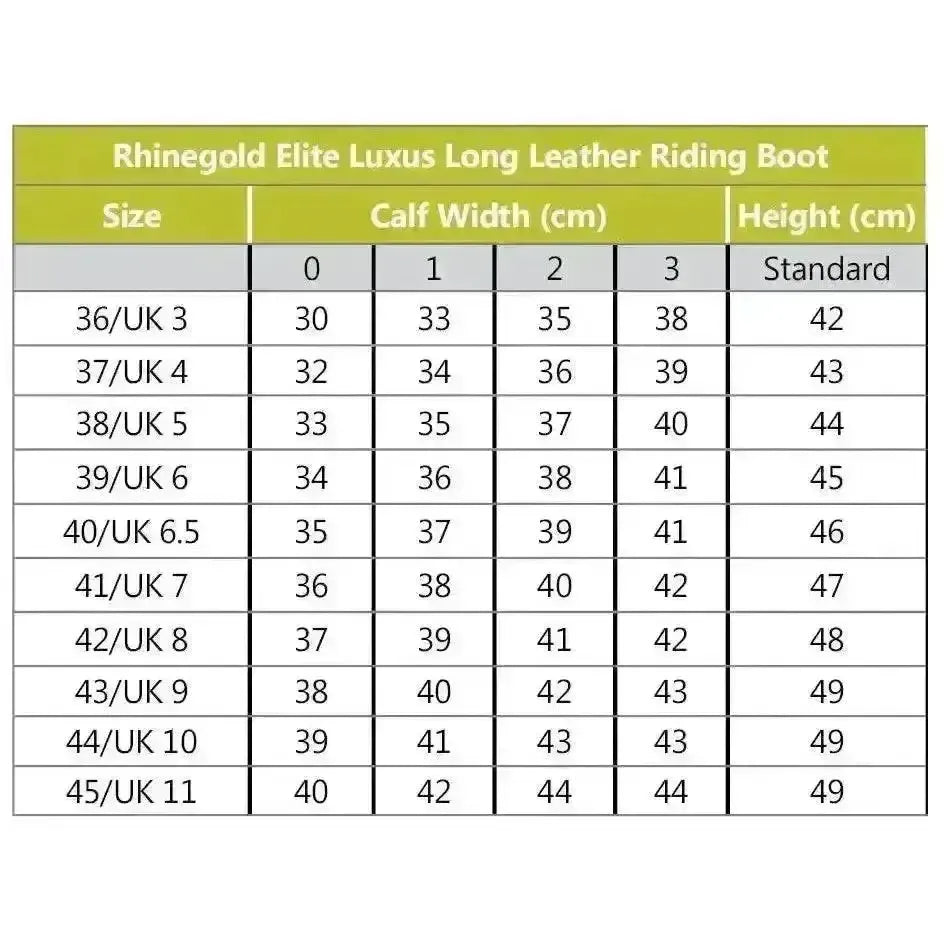 Rhinegold Luxus Long Riding Boots Black 36 EU / 3 0 Long Riding Boots