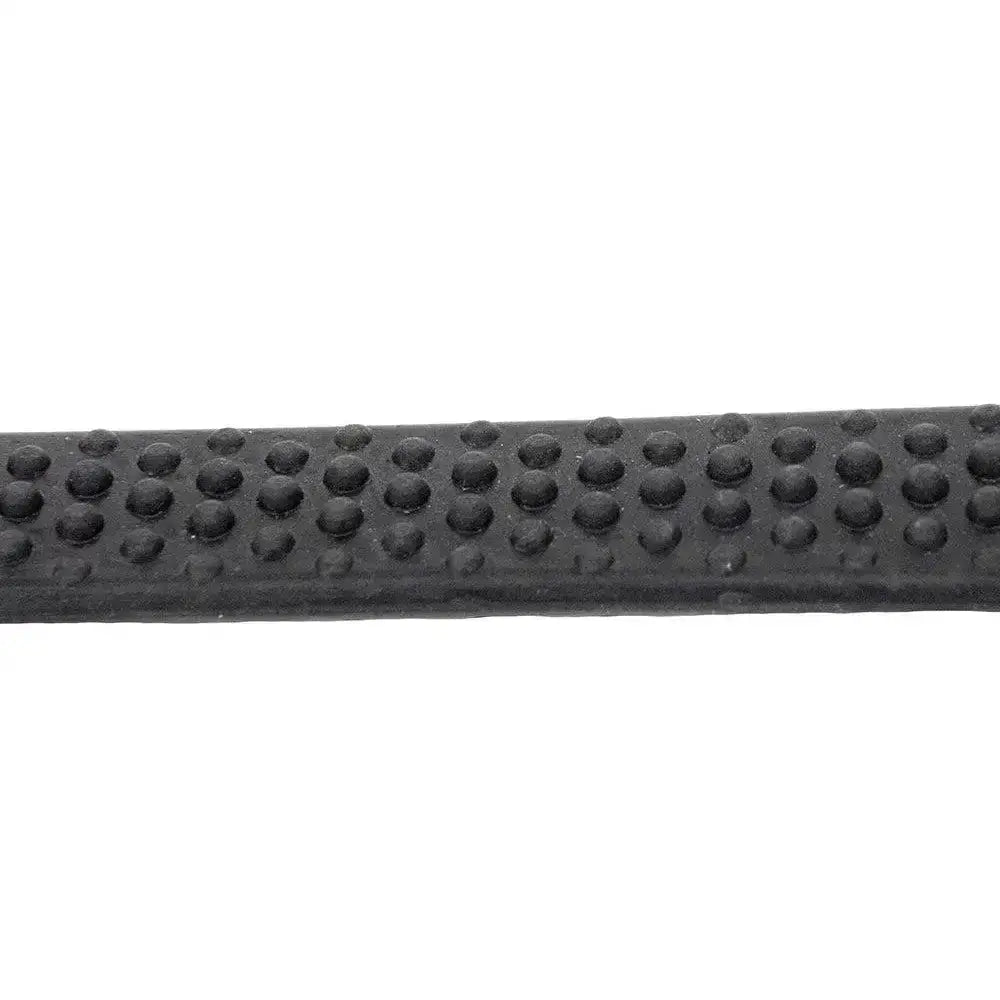 Black rubber grip with raised dots for traction on rhinegold flexible grip rubber reins for better control