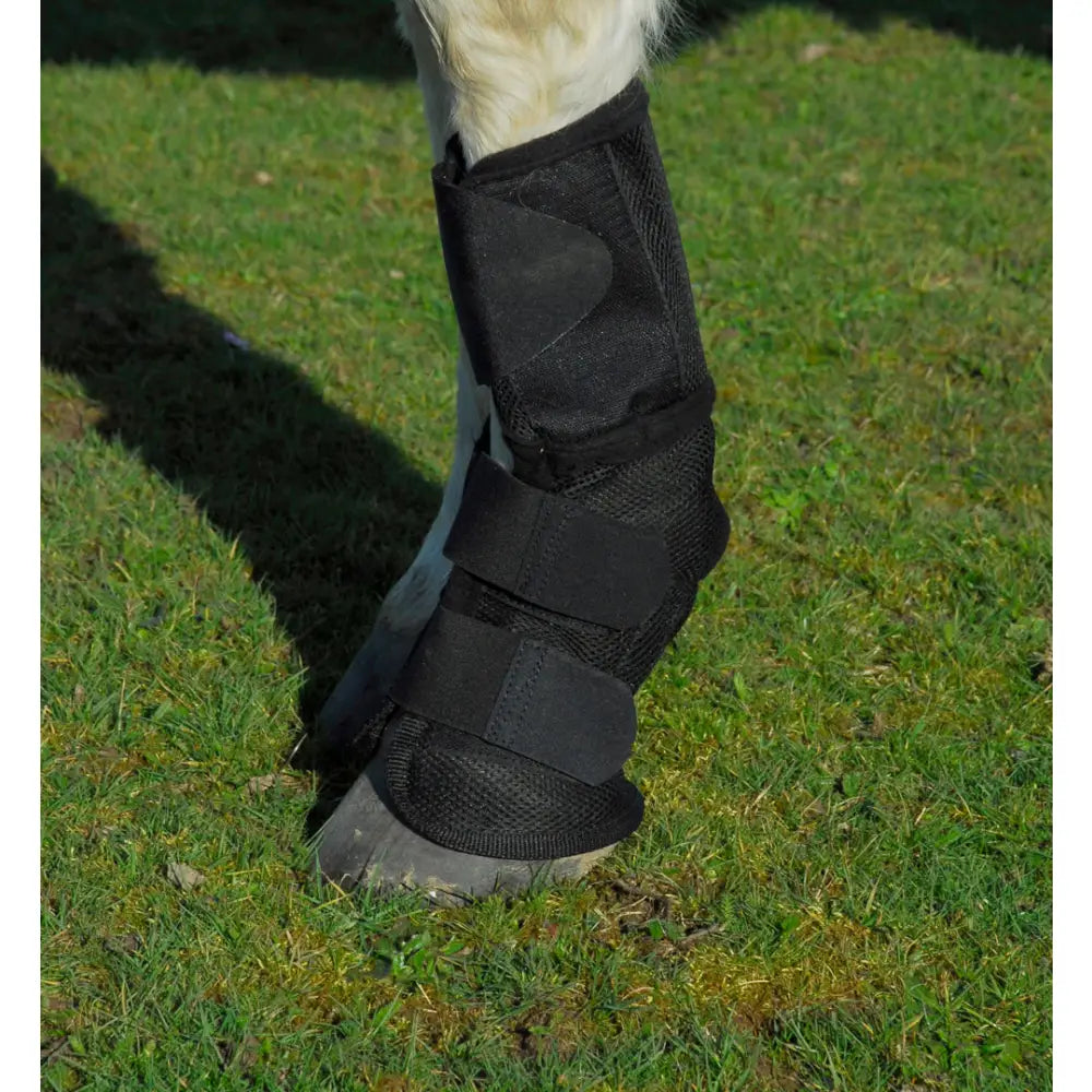 Black rhinegold fly-free summer mesh boot with breathable mesh and adjustable velcro straps for easy fit