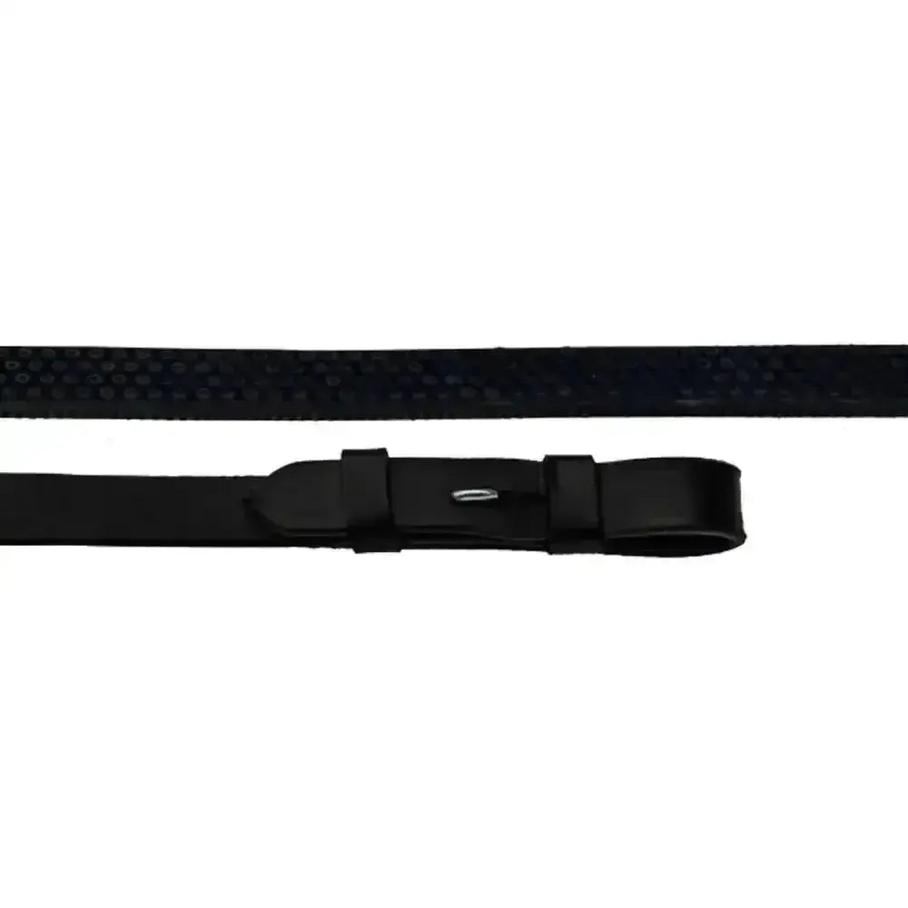 Rhinegold German Leather Rubber Covered Reins Black Full Size Reins