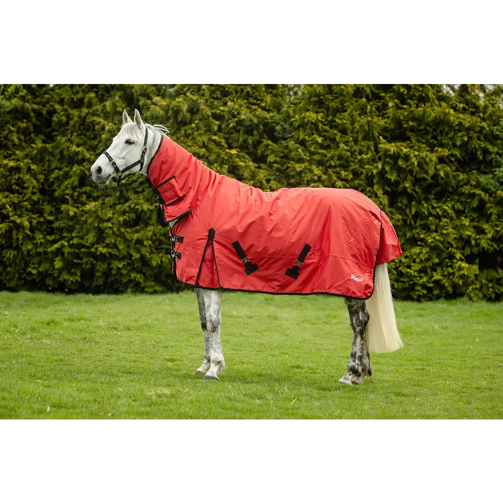 Rhinegold Konig 200g Turnout Rugs Medium Weight Full Neck Red 4'6" Turnout Rugs