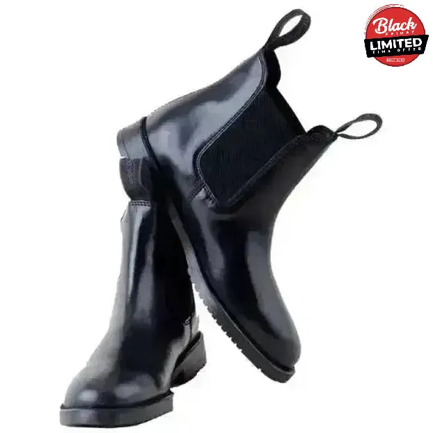 Rhinegold Leather Jodhpur Boots Classic - Adults Black 6 Short Riding Boots