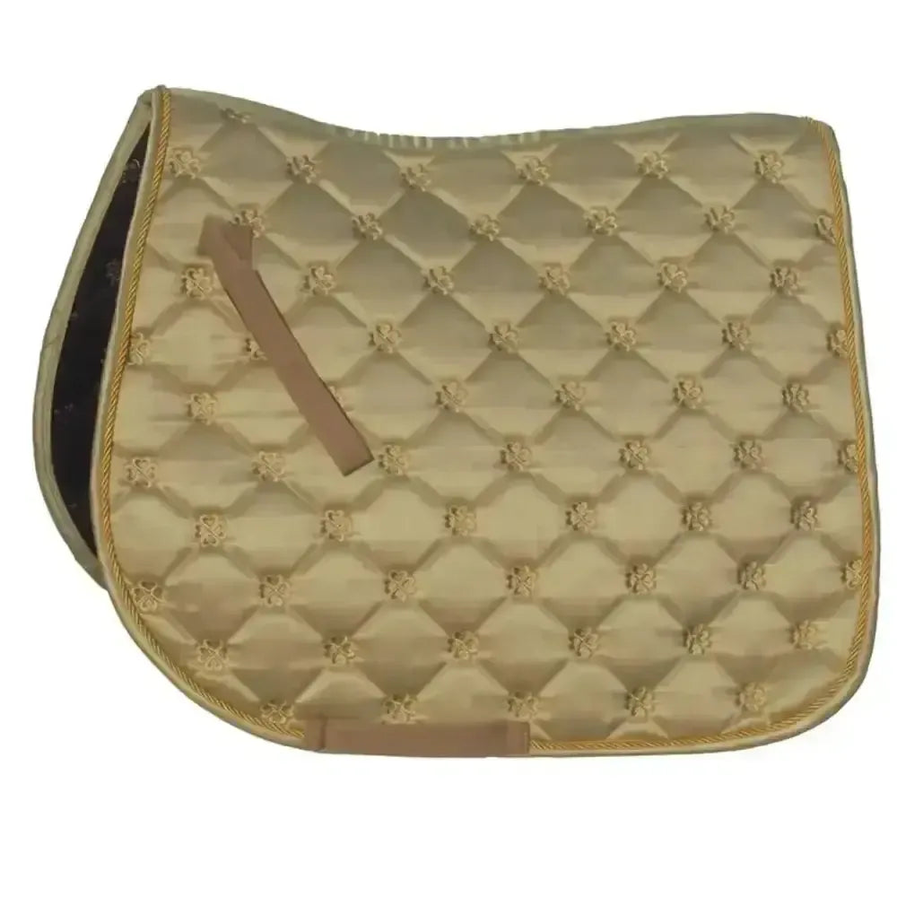 Rhinegold Lucky Clover Satin Saddle Pad Gold Pony Saddle Pads