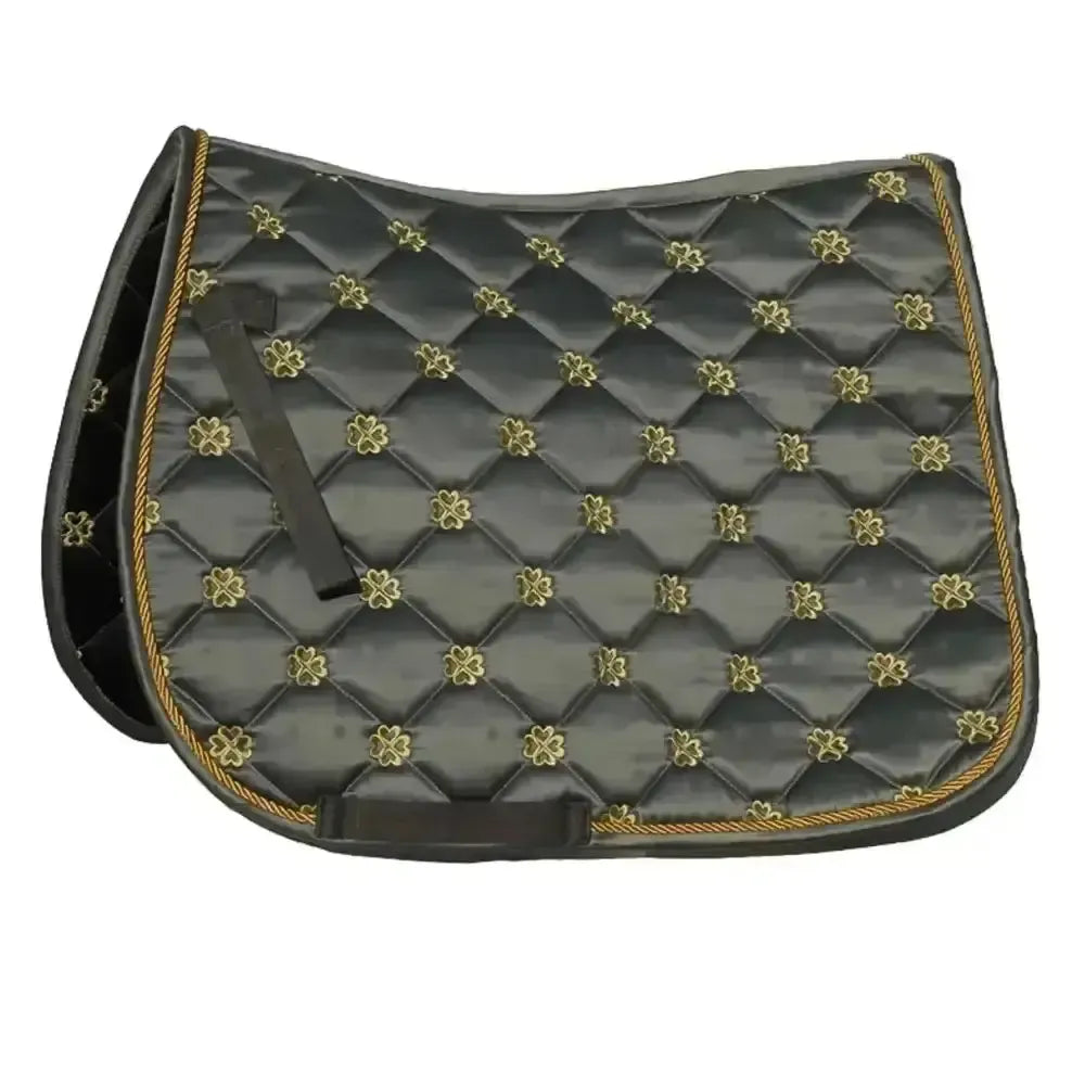 Rhinegold Lucky Clover Satin Saddle Pad Grey Pony Saddle Pads