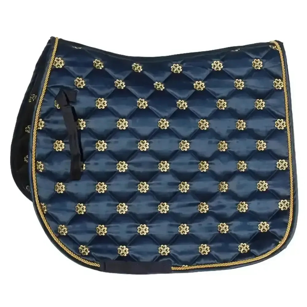 Rhinegold Lucky Clover Satin Saddle Pad Navy Pony Saddle Pads