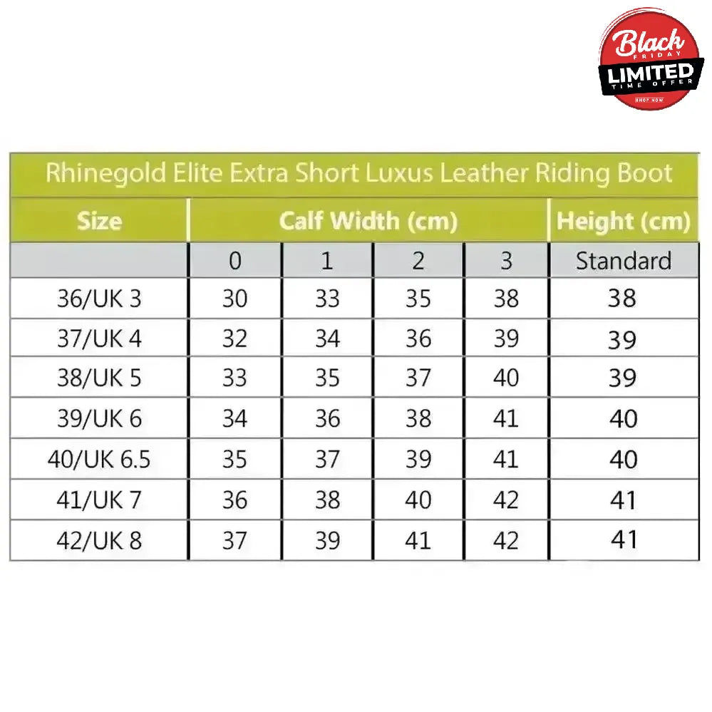 Rhinegold Luxus Extra Short Riding Boots Brown 36 EU / 3 0 Long Riding Boots