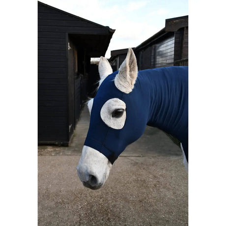 Rhinegold Lycra Hood With Face Navy Cob Rhinegold Bibs & Neck Covers Barnstaple Equestrian Supplies