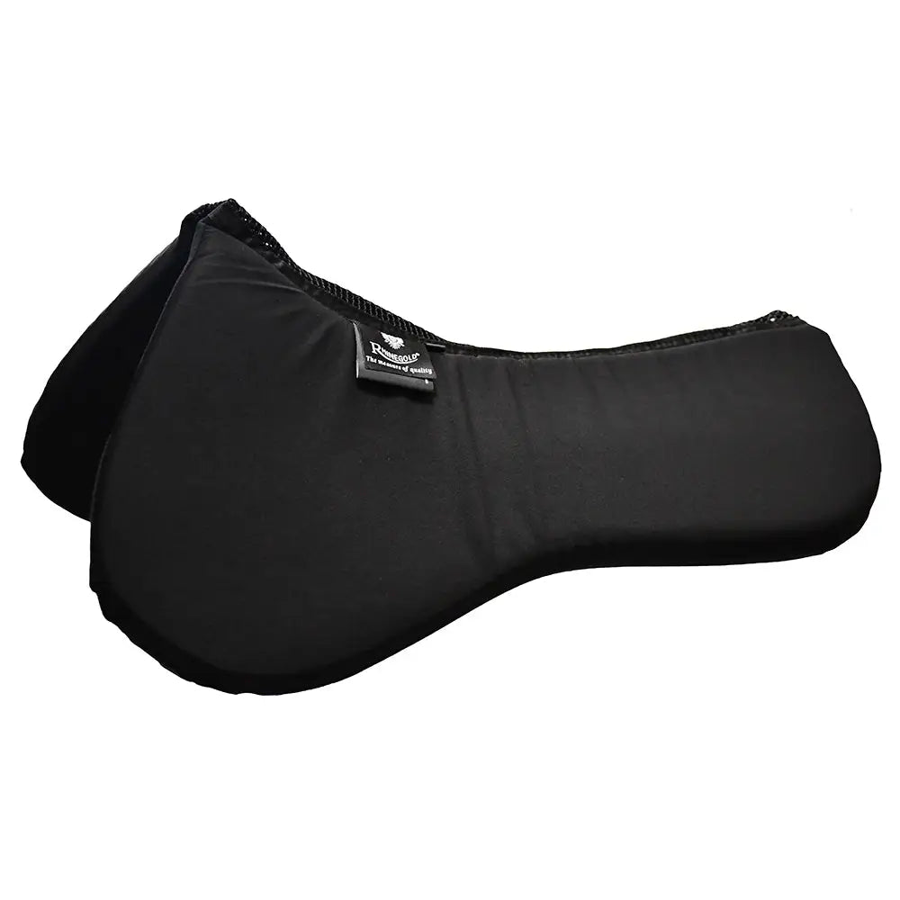 Black padded rhinegold memory foam half pad with 3d mesh spine and zipper detail for super soft comfort