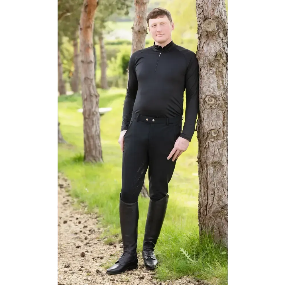 Rhinegold Mens Waterproof Winter Breeches 30 Black Breeches