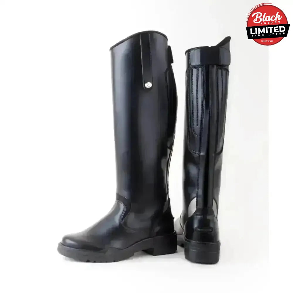Rhinegold Nebraska Synthetic Long Riding Boots BLACK 3(EU36) Long Riding Boots