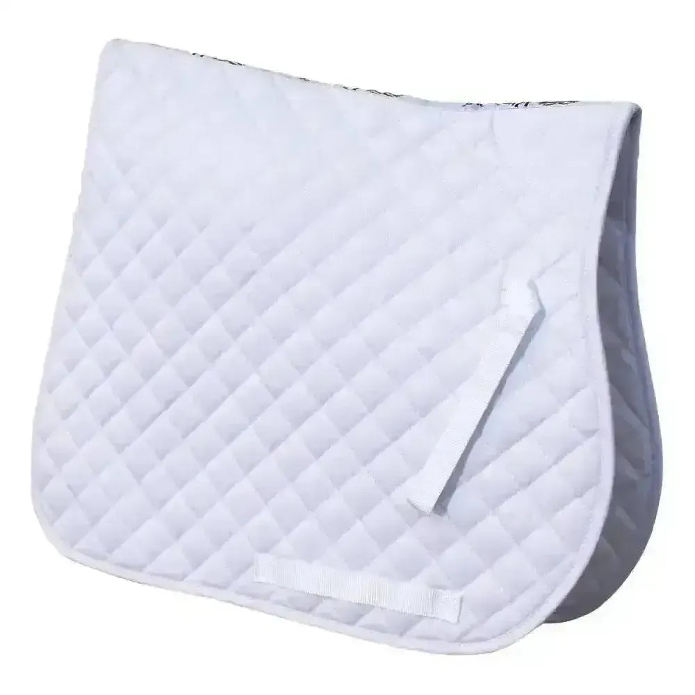 Rhinegold Quilted Cotton Saddle Pads White Pony Saddle Pads