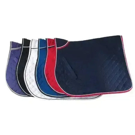 Rhinegold Quilted Saddle Cloths With Twin Binding Black Cob Saddle Pads
