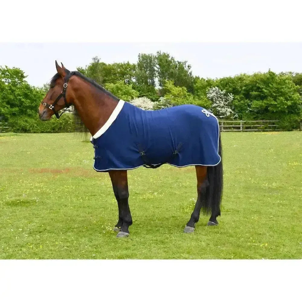 Rhinegold Show Fleece With Fur Collar Navy 5/6 Show Rugs