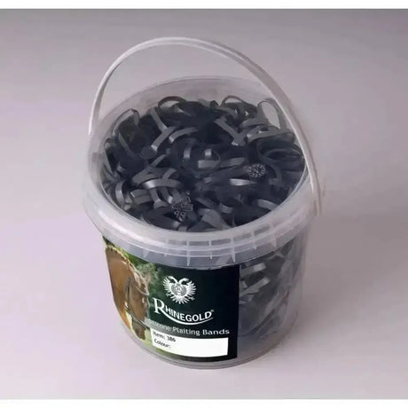 Rhinegold Silicone Plaiting Bands In Handy Tub Black One Size Plaiting Bands