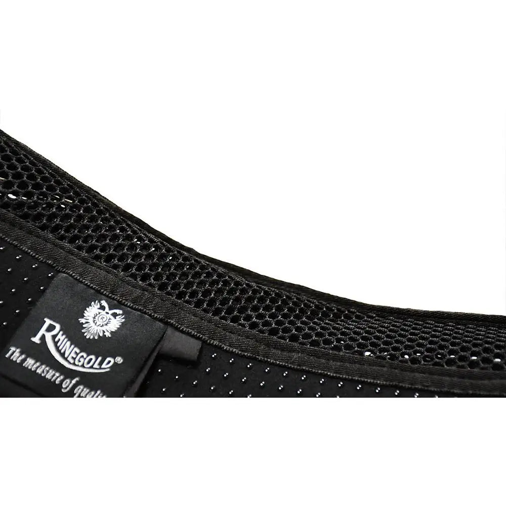 Black rhinegold silicone interchangeable saddle pad with memory foam slim and subtle dotted mesh fabric texture