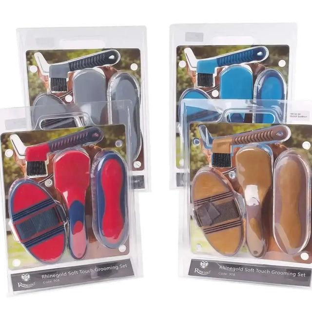 Rhinegold Soft Touch Grooming Brush Blister Pack Gold Brushes & Combs