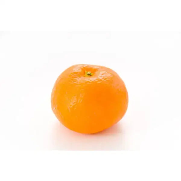 A vibrant orange satsuma tangerine with a smooth peel and green stem perfect for somerset strawberries fans and horse lovers