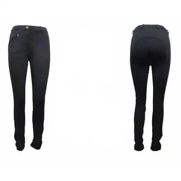 Black sheldon cozi ladies knitted jodhpurs plain with smooth fit and subtle stitching for everyday wear