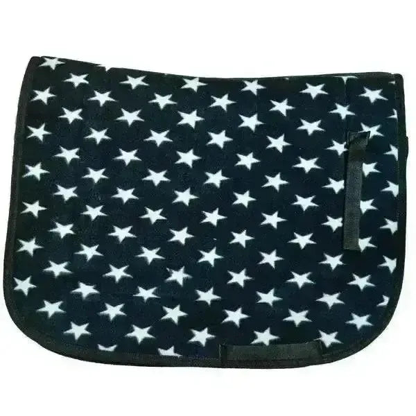 Sheldon Star Saddlecloth (Fleece Velvet feel) Black / White Saddle Pads