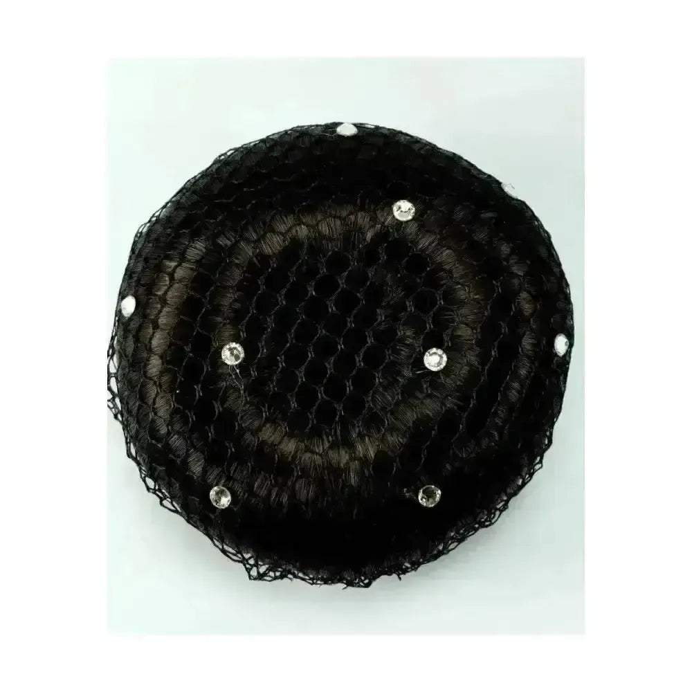 ShowQuest Bun Net with Swarovski Crystals Pack of 5 Black Black Stocks and Ties