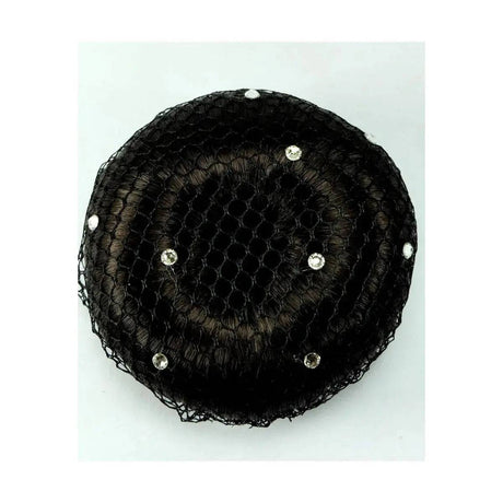 ShowQuest Bun Net with Swarovski Crystals Pack of 5 Black Stocks and Ties Black Barnstaple Equestrian Supplies