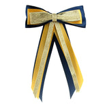 ShowQuest Hairbow and Tails Stocks and Ties Navy / Sunshine / Gold Barnstaple Equestrian Supplies