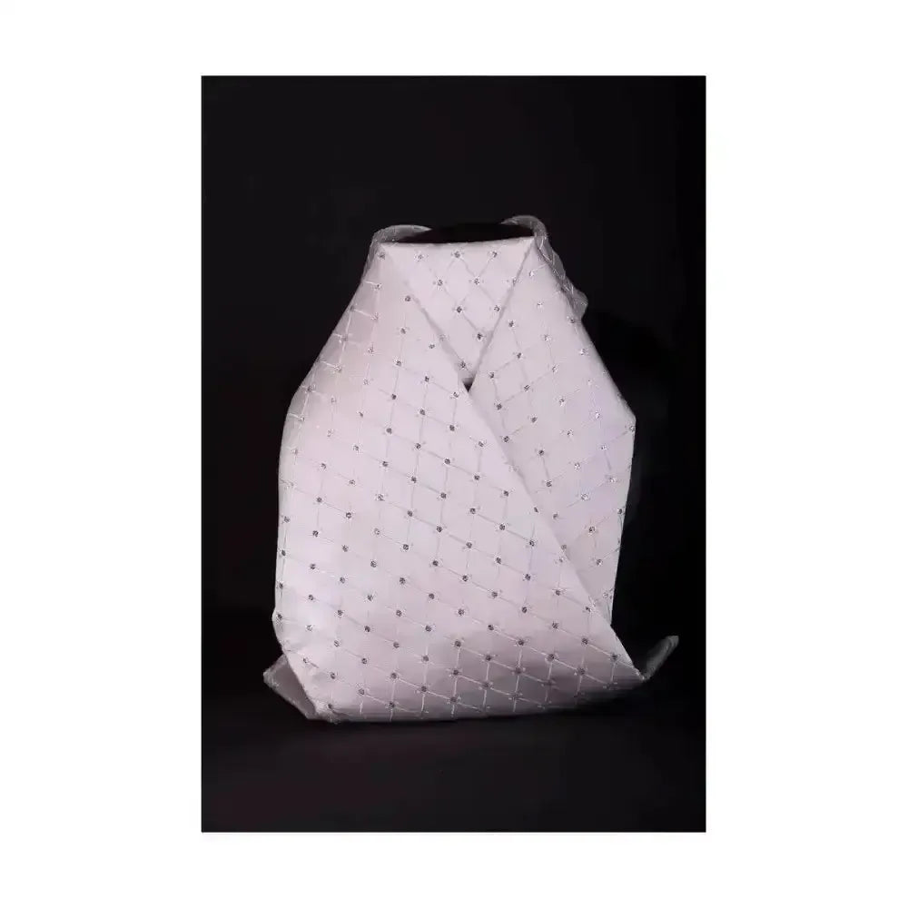 ShowQuest Tied Samlesbury Looped Neck Stock White/Silver Ready-Tied Stocks