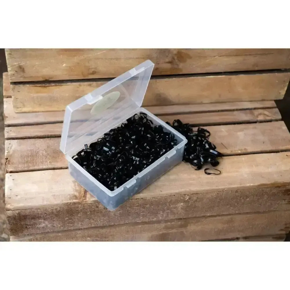 Silicone Plaiting Bands Tub of 1000 Black Plaiting Bands