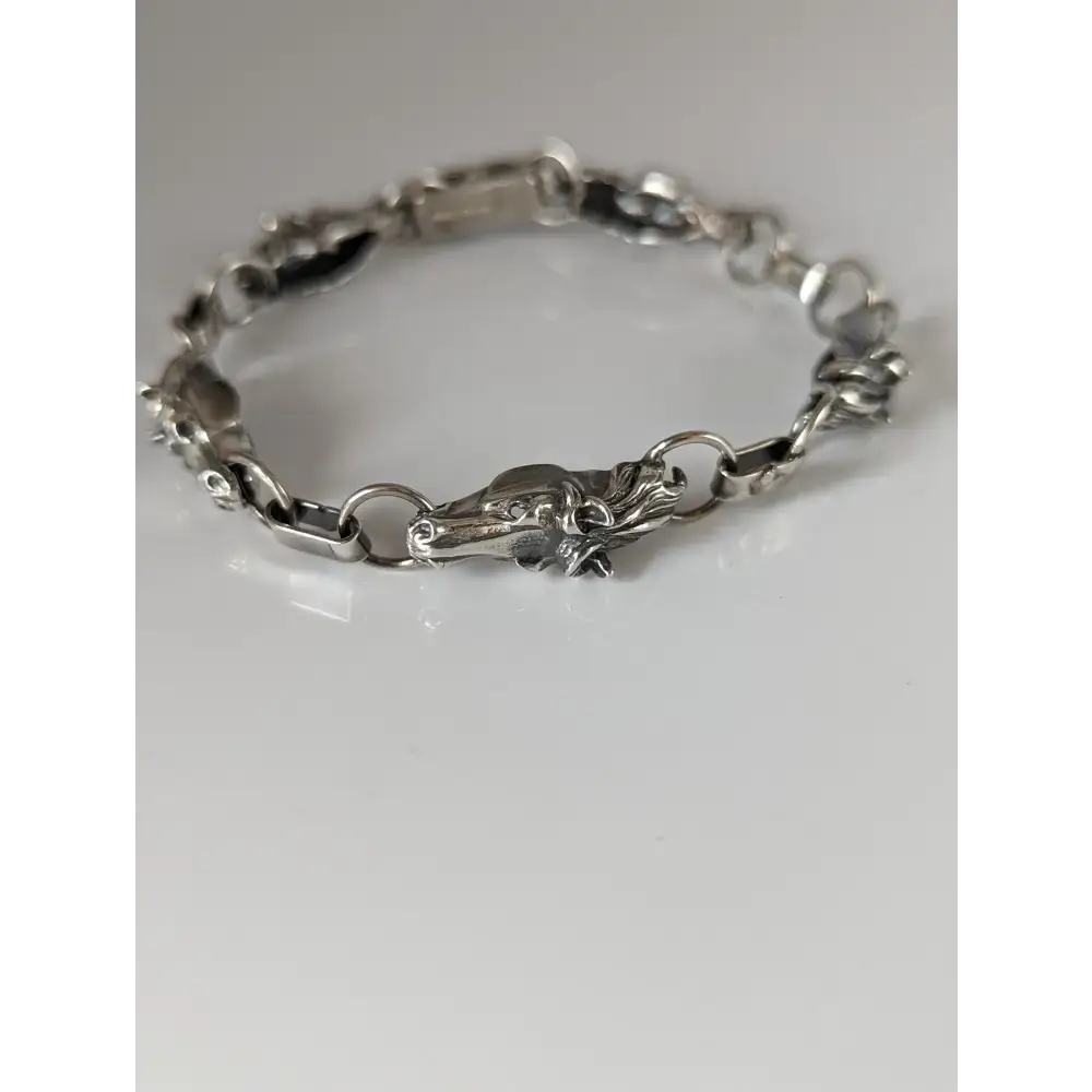 Silver Steed 3D Horse Head Bracelet Bangle