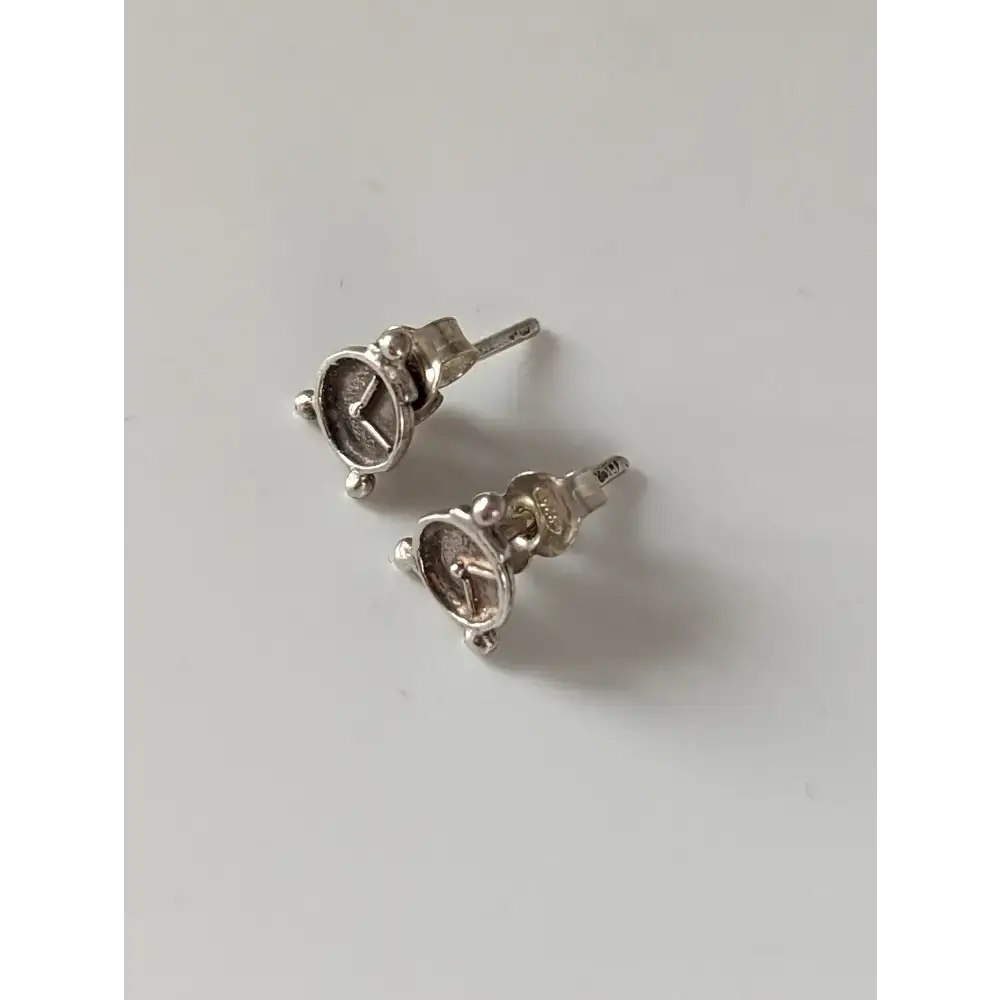 Silver Steed Alarm Clock Stud Earrings Earrings