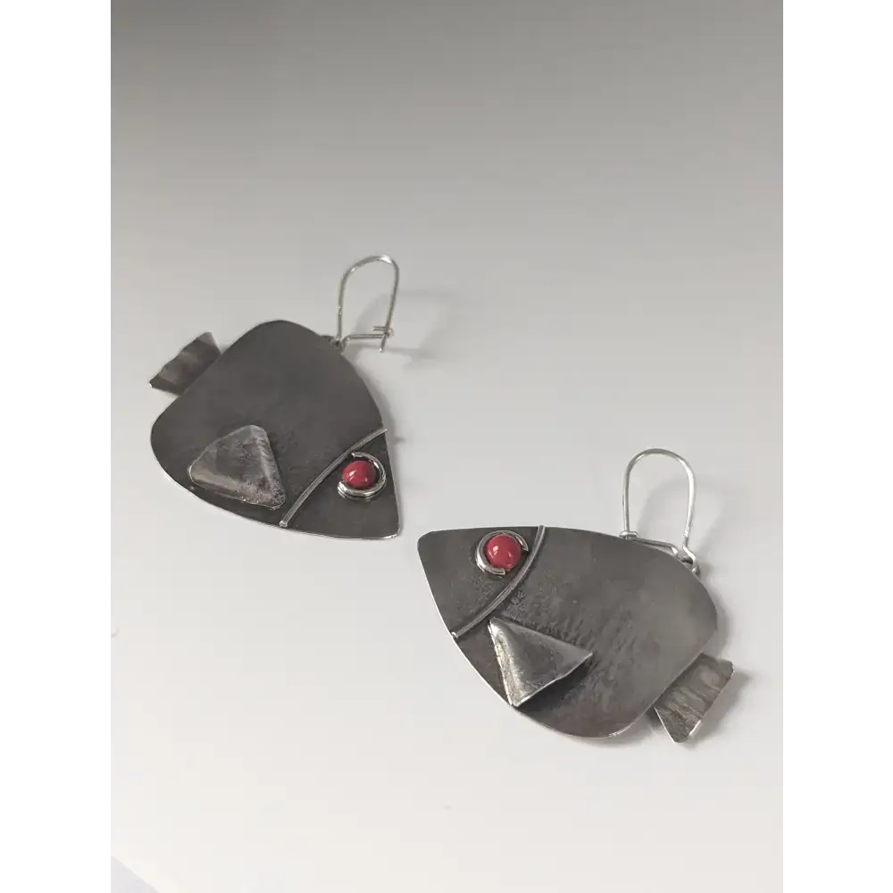 Silver Steed Angel Fish Dropped Earrings Earrings